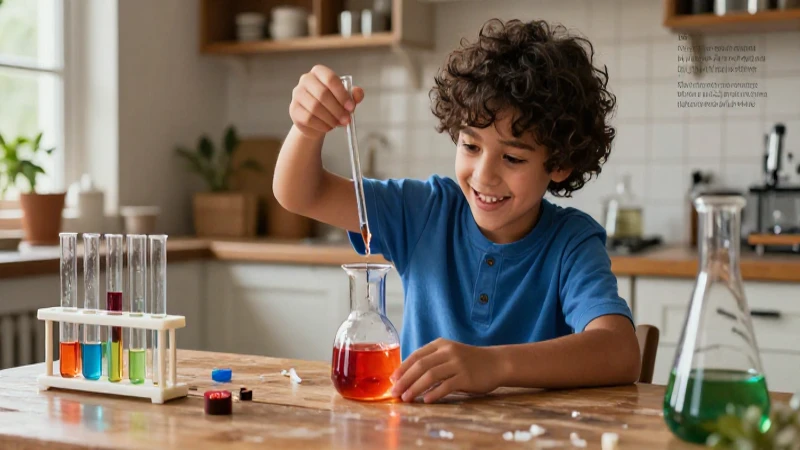 Qué juegos y tareas divertidas hay en ciencias naturales 4 Estudiante feliz experimentando ciencia en casa