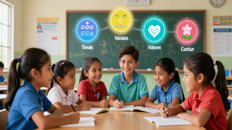 Niños mexicanos aprenden colaborativamente en aula moderna