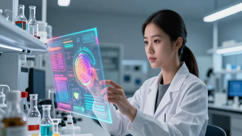 Cómo fomentar el rol femenino en ciencia e investigación 3 Científica joven interactúa con datos holográficos