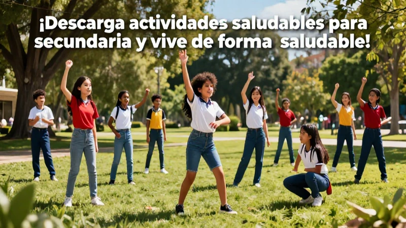 ¡Descarga actividades saludables para secundaria y vive de forma saludable! 4 Ilustración de jóvenes mexicanos saludables al aire libre