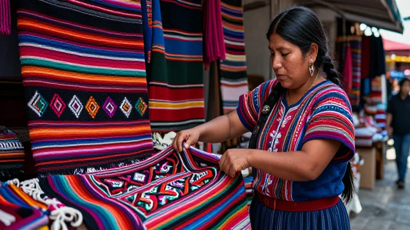 Actividades económicas de los zapotecas: cultura y tradición 6 Tapiz Zapoteca vibrante y detallado en moderno contexto