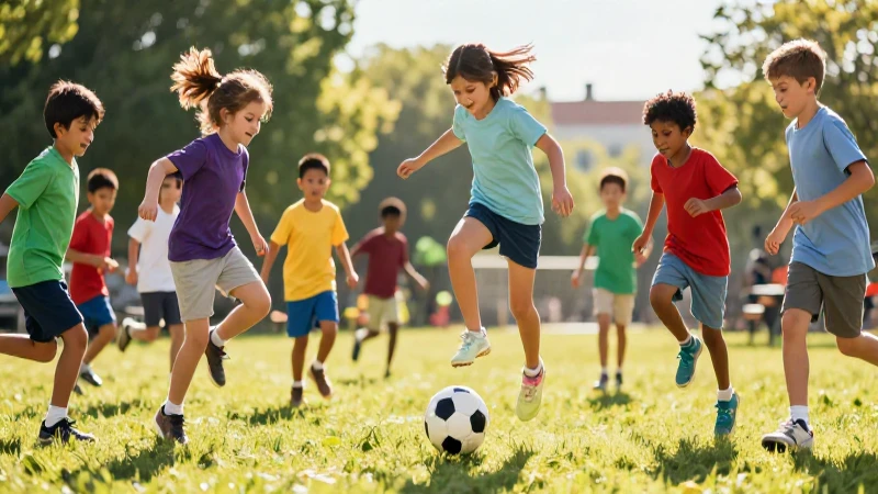 Niños diversos juegan alegremente bajo el sol