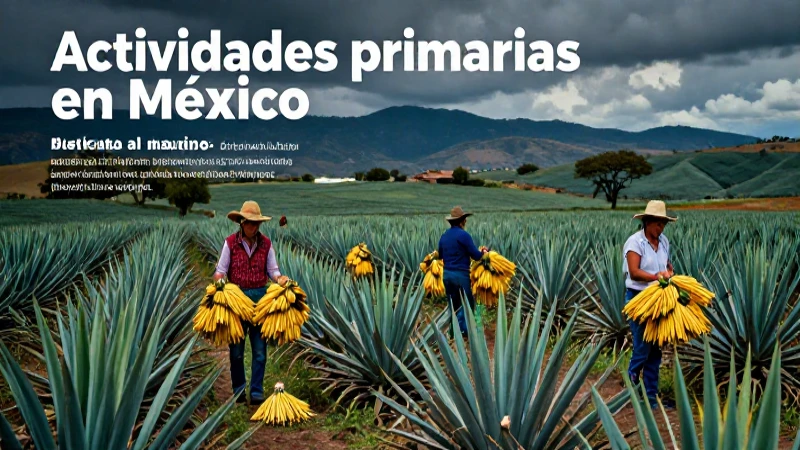 México: actividades primarias en campos de agave