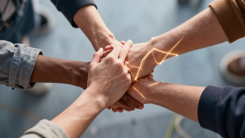 Manos unidas simbolizan acuerdo y unidad