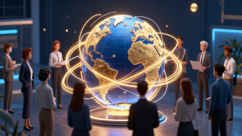 Render profesional de un globo azul y dorado