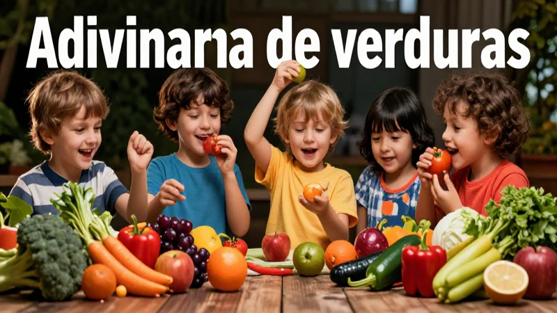 Diversión educativa con frutas y verduras vibrantes