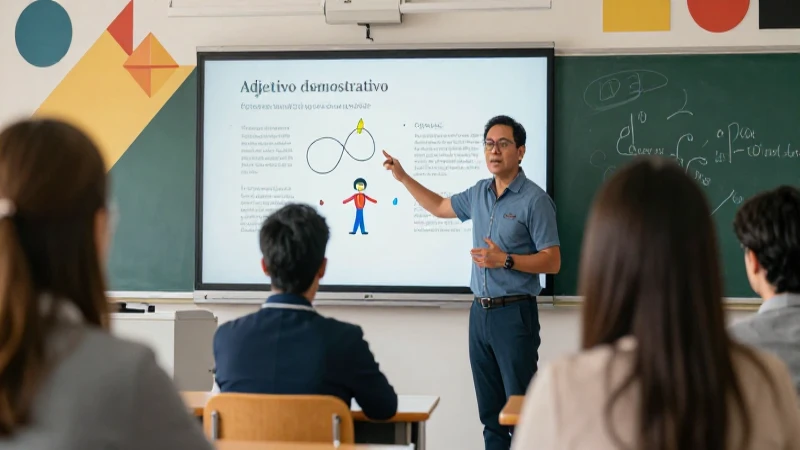 Maestra mexicana ilustra adjetivos demostrativos