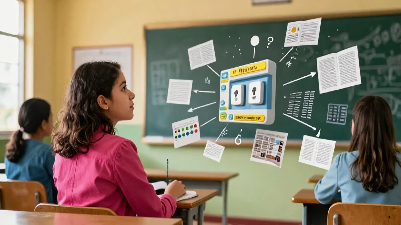 Estudiante observa conceptos gramaticales 3D