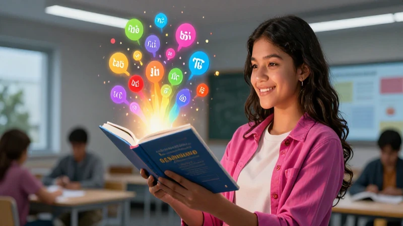 Estudiante mexicano aprende vocabulario inglés