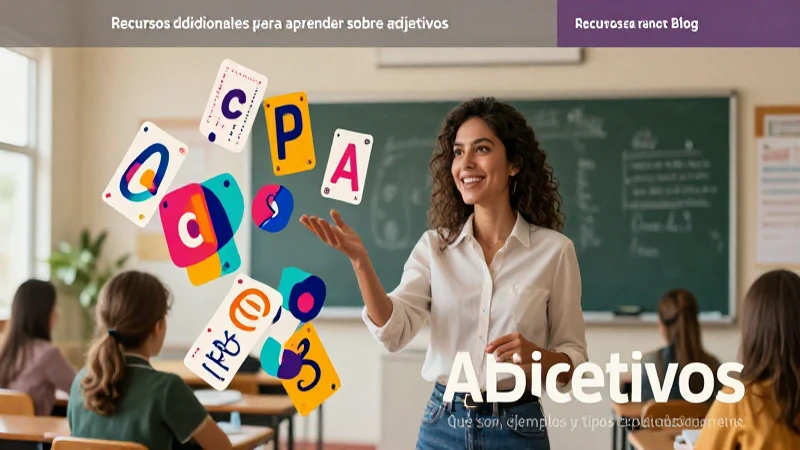 Ilustración moderna sobre adjetivos para blog