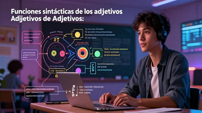Ilustración detallada sobre sintaxis de adjetivos para estudiantes