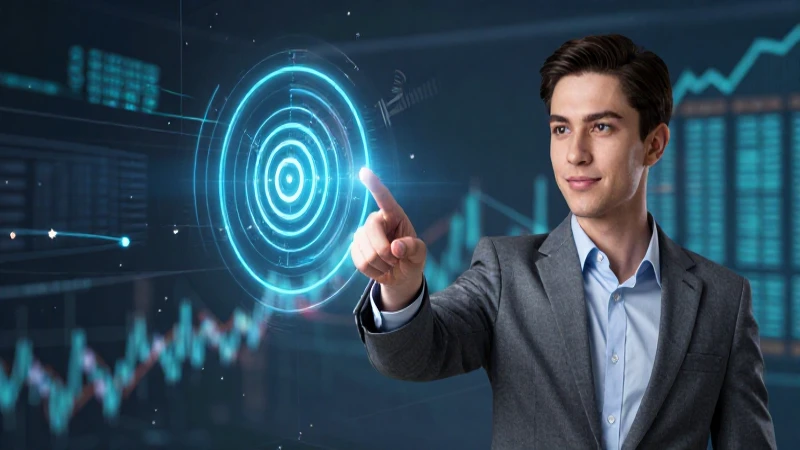 Joven profesional indica objetivo holográfico de datos