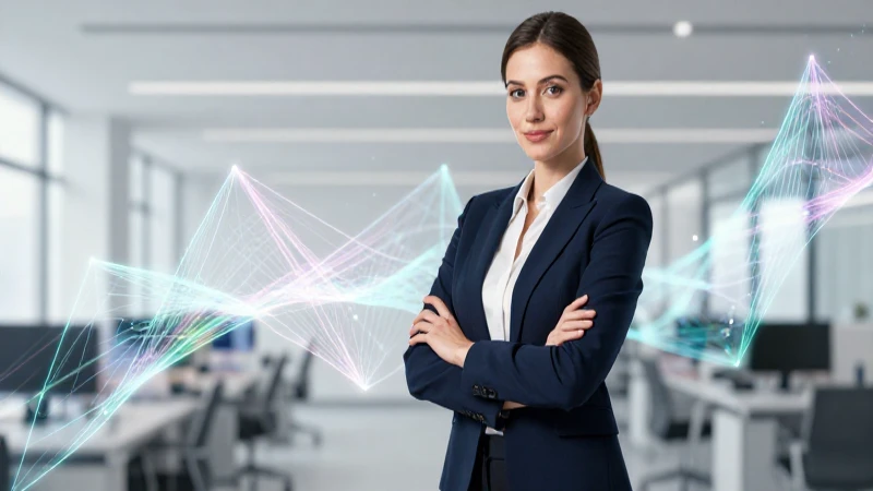 Mujer de negocios moderna con aura futurista