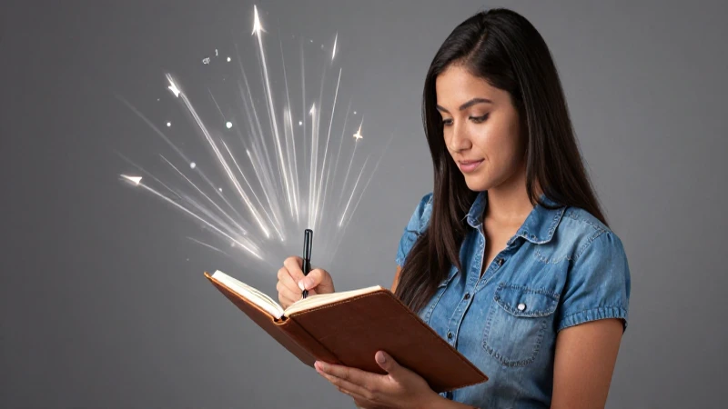 Ilustración vibrante de estudiante mexicano escribiendo