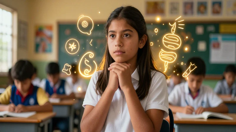 Joven estudiante en vibrante México con luz dorada