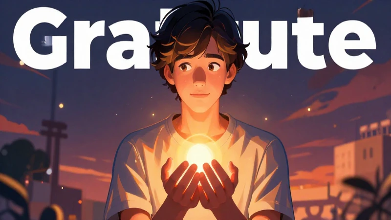 Joven reflexivo sostiene una luz vibrante y esperanzadora