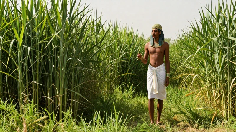 Agricultura en el Antiguo Egipto: Los secretos milenarios 5 Campesino egipcio en campo verde vibrante