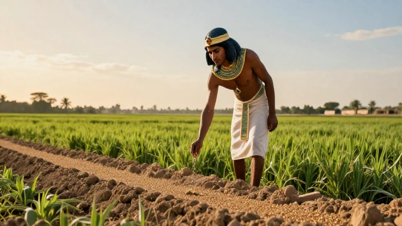 Conoce los secretos milenarios de la agricultura egipcia 4 jsonAgricultor egipcio sembrando en el Nilo