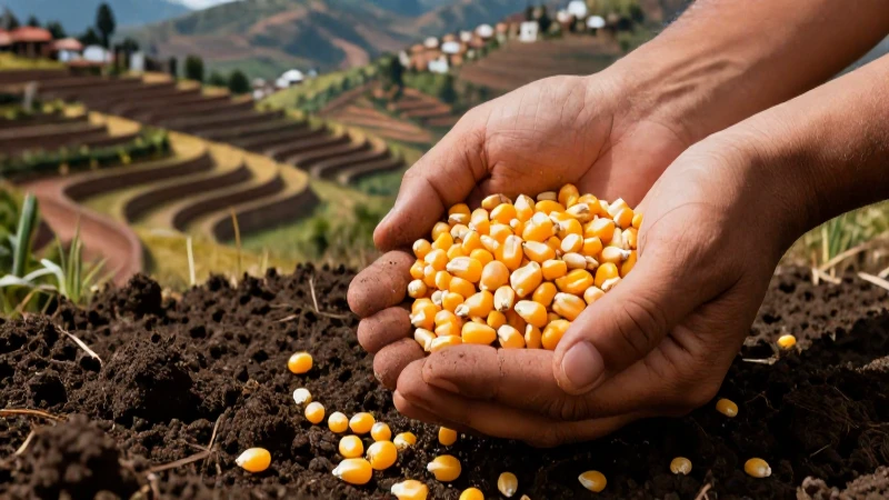 Conoce la historia y relevancia de la agricultura en el virreinato 6 Manos sostienen maíz en tierras mexicanas detalladas