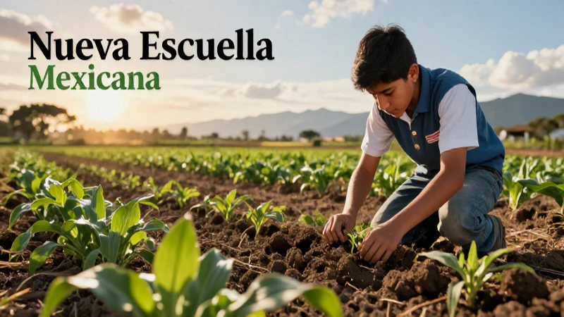 Ilustración educativa de agricultura mexicana moderna
