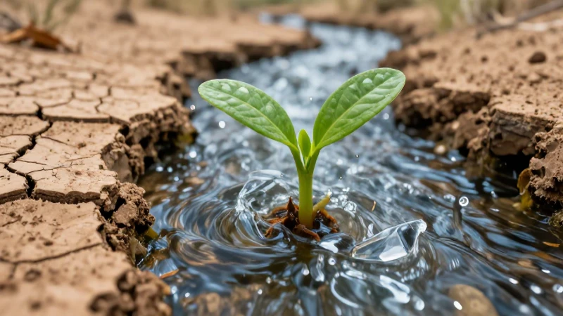 Brote verde rompe la tierra seca