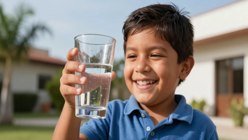 Conoce las características del agua potable para una vida saludable 3 Niño mexicano sano disfruta agua pura y saludable