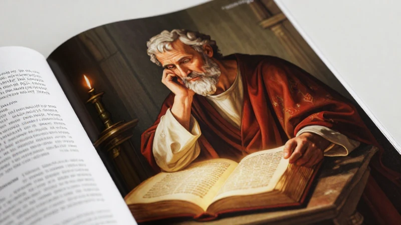 Ilustración de San Agustín contemplando un manuscrito