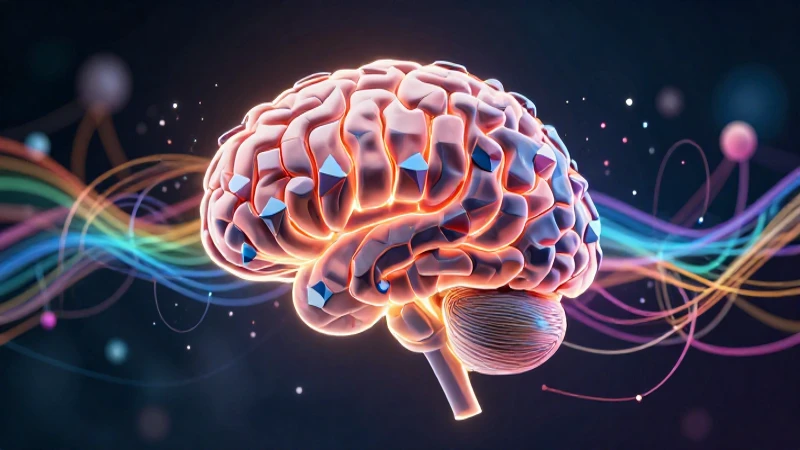 Cerebro abstracto y dinámico ilustra conceptos académicos