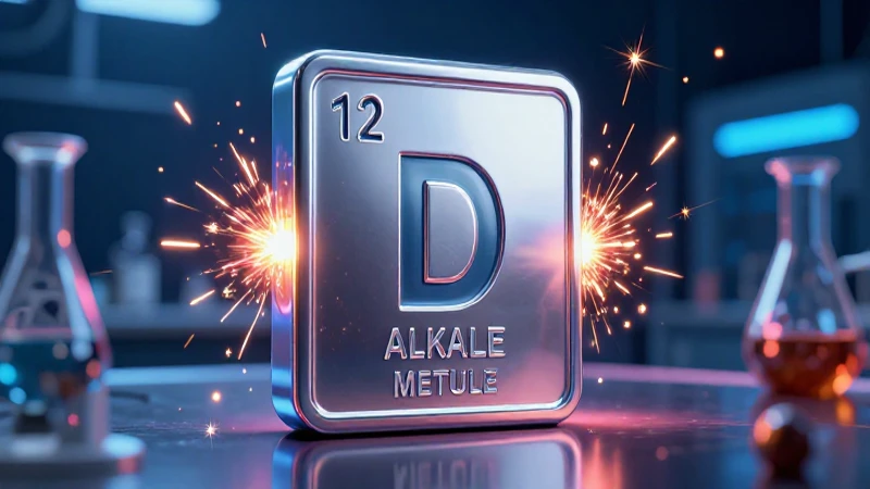 Metal brillante en laboratorio con destellos químicos