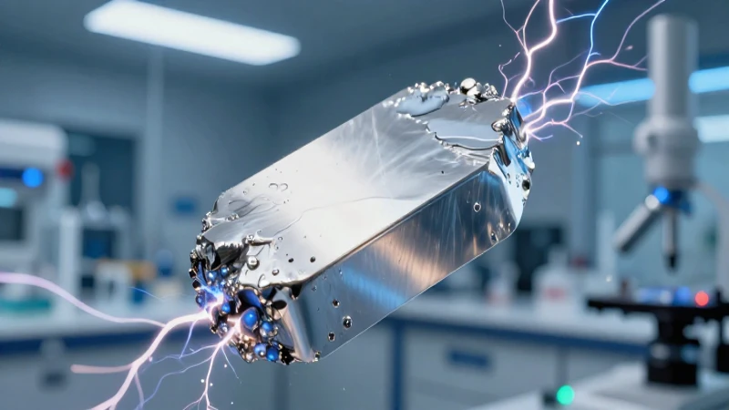 Metal brillante con energía en laboratorio moderno