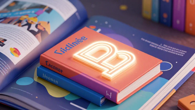 Ilustración dinámica de libros luminosos y modernos