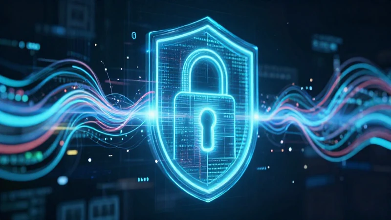 Arte digital futurista con seguridad y estética vibrante