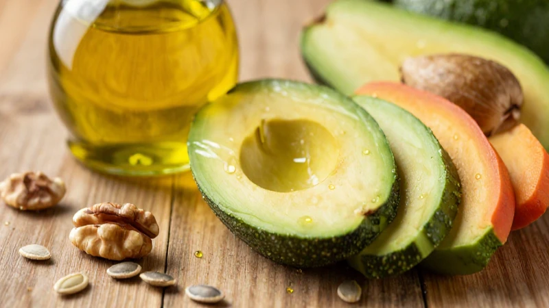 Alimentos con lípidos: 30 Ejemplos de nutrientes esenciales 3 Macro vibrante de ingredientes saludables en madera