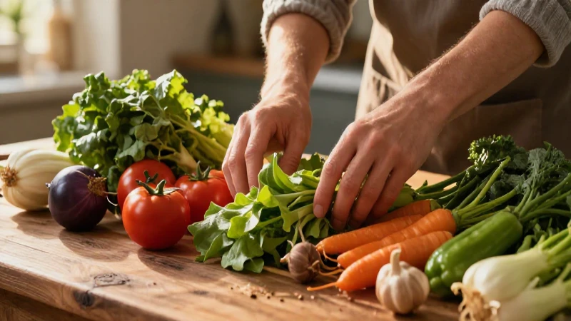 Alimentos Perecederos: Definición, Importancia y Concepto 8 Produce vibrante con luz dorada sobre madera