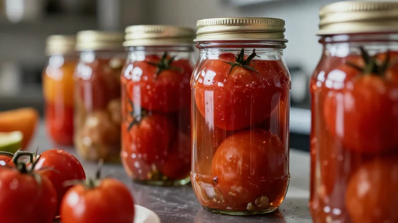 Alimentos Perecederos: Definición, Importancia y Concepto 5 Tomates vivos y modernos en frascos