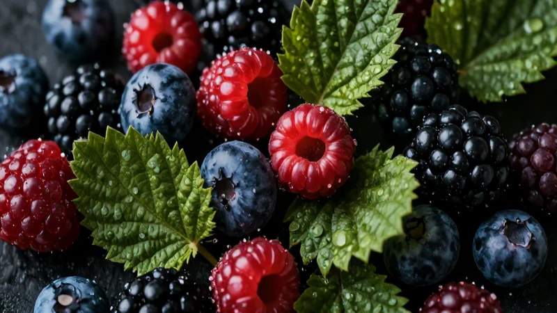 Alimentos que neutralizan la acidez y mejoran la digestión: las Conoce opciones 3 Gran toma de bayas vibrantes con iluminación dramática