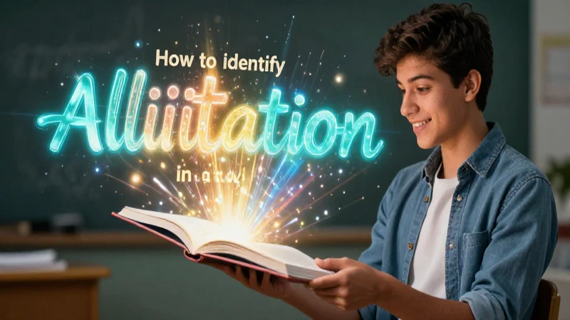 Vibrante ilustración educativa sobre aliteración