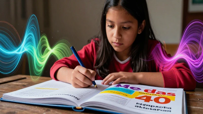Joven mexicano estudia aliteración con foco