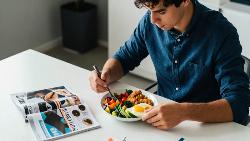 Estudiante enfocado con diseño moderno