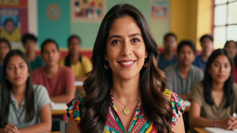 Educadora mexicana apasionada frente a su audiencia