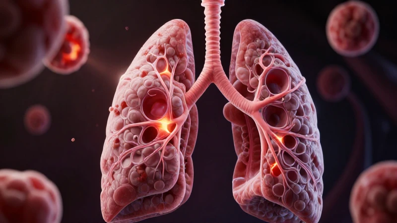 Visualización 3D detallada de alveolos pulmonares