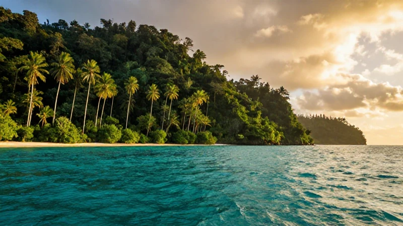Costa tropical vibrante fusionando mar y selva