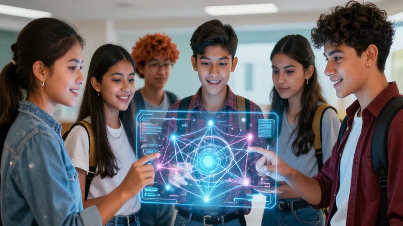 Estudiantes mexicanos interactúan con tecnología holográfica