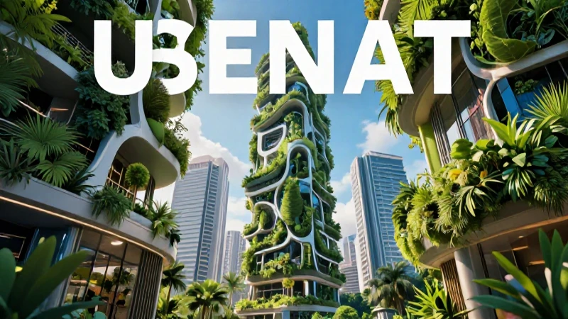 Ciudad moderna con naturaleza, arquitectura y estilo