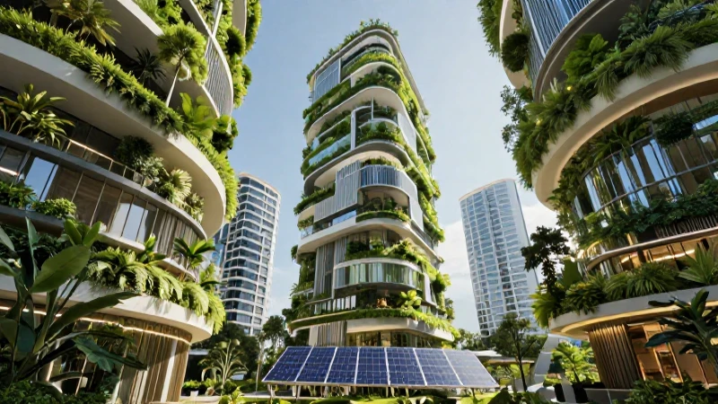 Entorno urbano ecológico y futurista