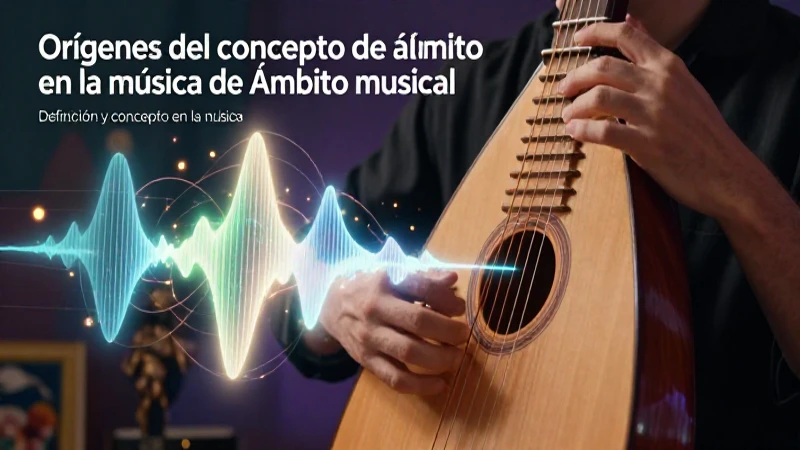 Ondas sonoras de un antiguo laúd con estética moderna