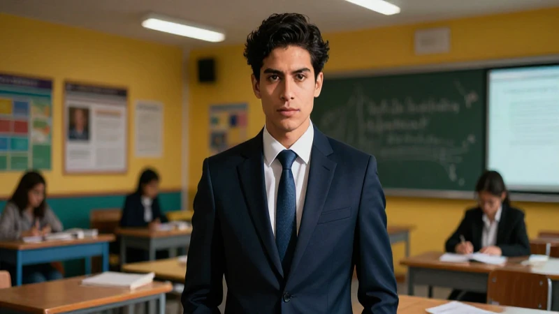 Retrato profesional educativo con alto contraste