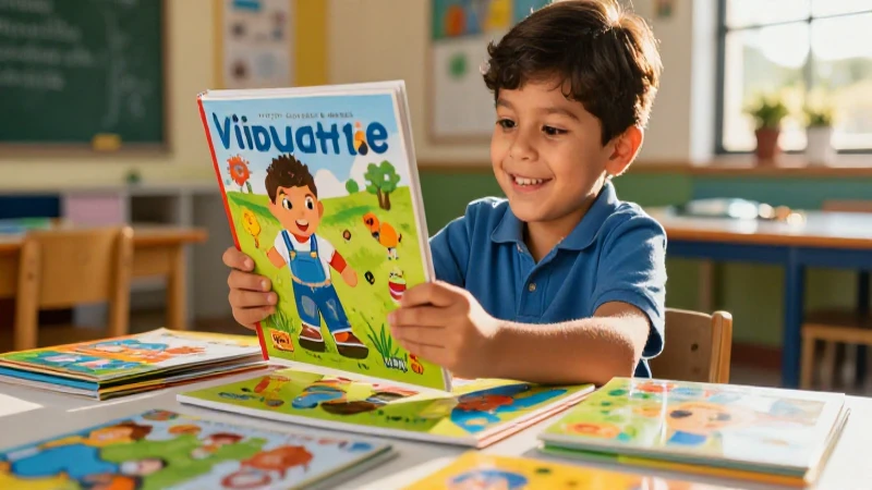 Libros preescolares Amco: potencia el aprendizaje de tus hijos 5 Niño feliz descubre libros educativos en oro