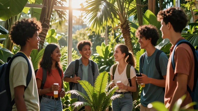 Escena educativa natural, vibrante y realista