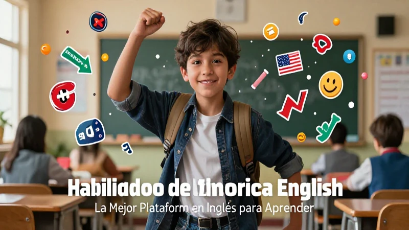 Joven estudiante aprende inglés con estilo dinámico